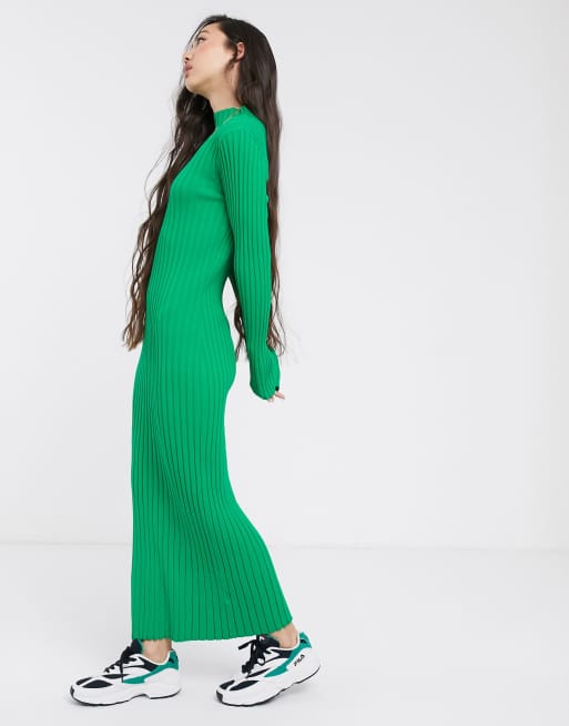 Green 2025 ribbed dress