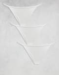 [Weekday] Weekday ribbed lingerie thong 3 pack in white XL White