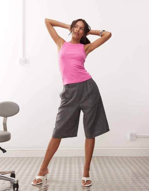 Weekday ribbed racer vest in pink, 2 of 4