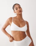 [Weekday] Weekday ribbed scoop bra in white XS White