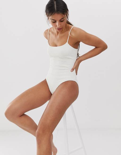 White store ribbed swimsuit