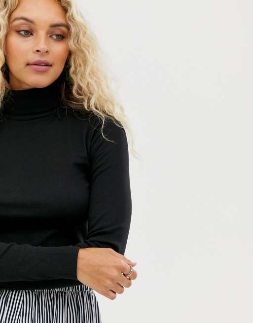 Fitted black hotsell ribbed turtleneck