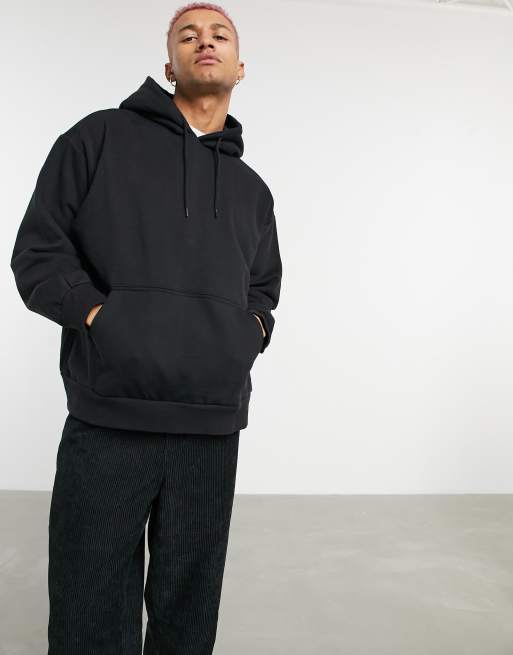 Weekday oversized hoodie in black, ASOS