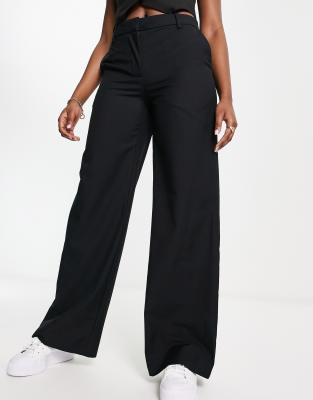 WEEKDAY RILEY WIDE LEG PANTS IN BLACK