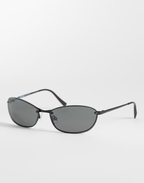 Weekday rimless oval sunglasses in black - view 1