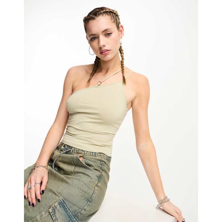Weekday Ring asymmetric cami tank top with ring detail in