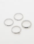 [Weekday] Weekday ring multipack with rhinestone detail in silver M/L Silver