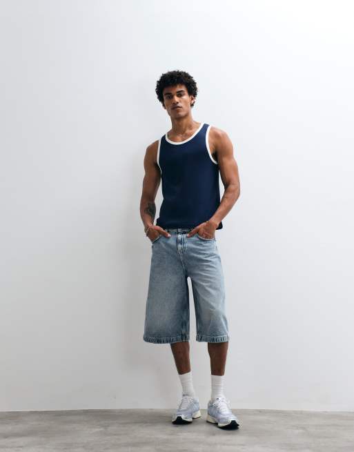 Weekday ringer tank in navy, 2 of 5