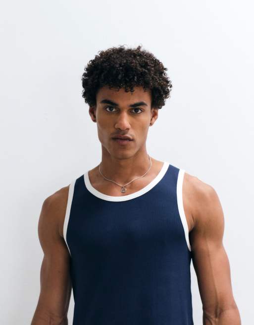 Weekday ringer tank in navy, 3 of 5