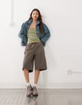 [Weekday] Weekday ripstop cargo shorts in dark grey XS DARK MOLE