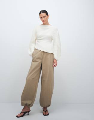 Weekday Ripstop Wide Leg Pants In Brown