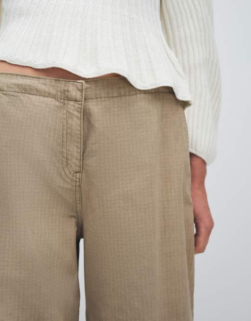 Weekday ripstop wide leg pants in washed beige, 5 of 11