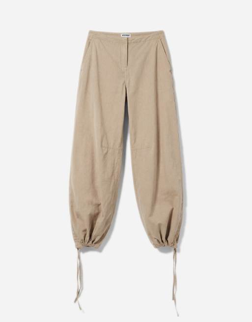 Weekday ripstop wide leg pants in washed beige, 6 of 11