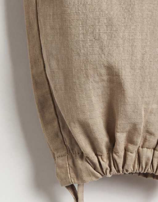 Weekday ripstop wide leg trousers in washed beige, 8 of 11
