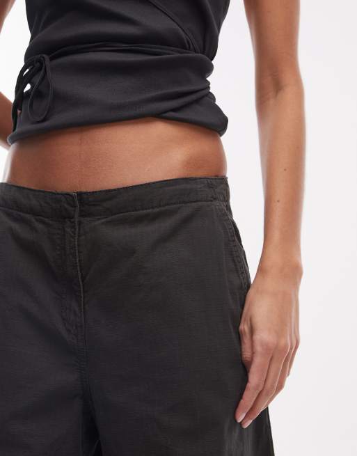 Weekday ripstop wide leg trousers in washed dark grey, 5 of 5