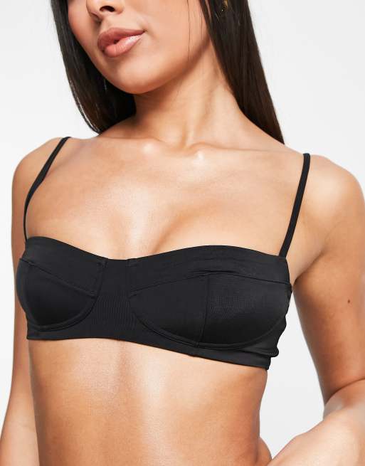 Weekday - Rise - Bikinitopje met cupdetail in zwart