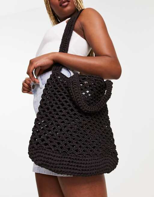 Weekday – Ro – Szydełkowana czarna torba typu tote