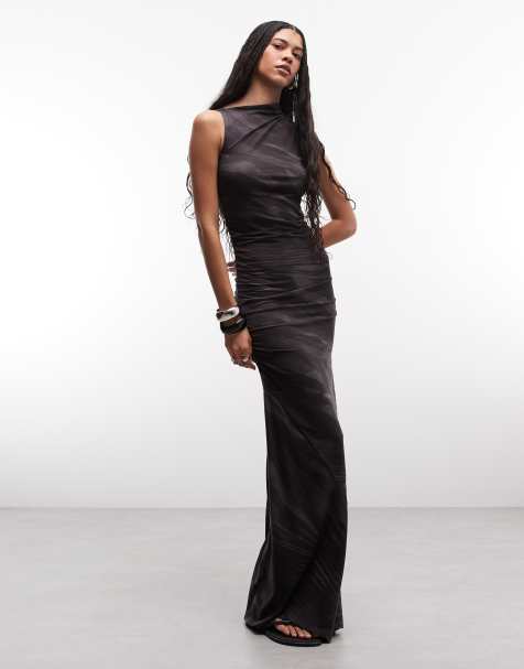Weekday - Robe longue et asymétrique à imprimé zébré - Noir - view 1