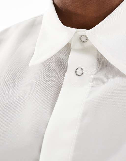 Weekday - Roger - Chemise oversize en organza - Blanc, 4 de 4