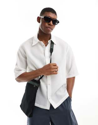 Weekday Roger Oversized Organza Shirt In White