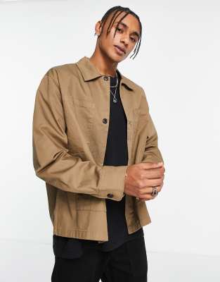 Weekday Roland Overshirt In Brown | ModeSens