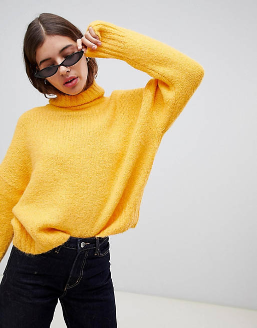 Weekday Roll Neck Jumper in Yellow