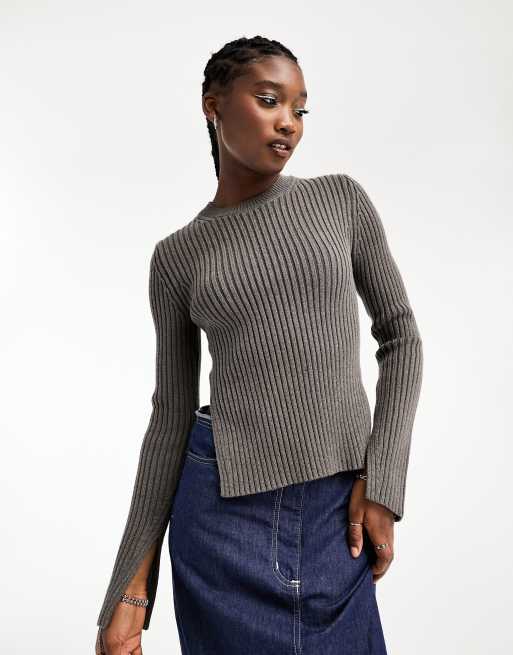 Ribbed knit sweater