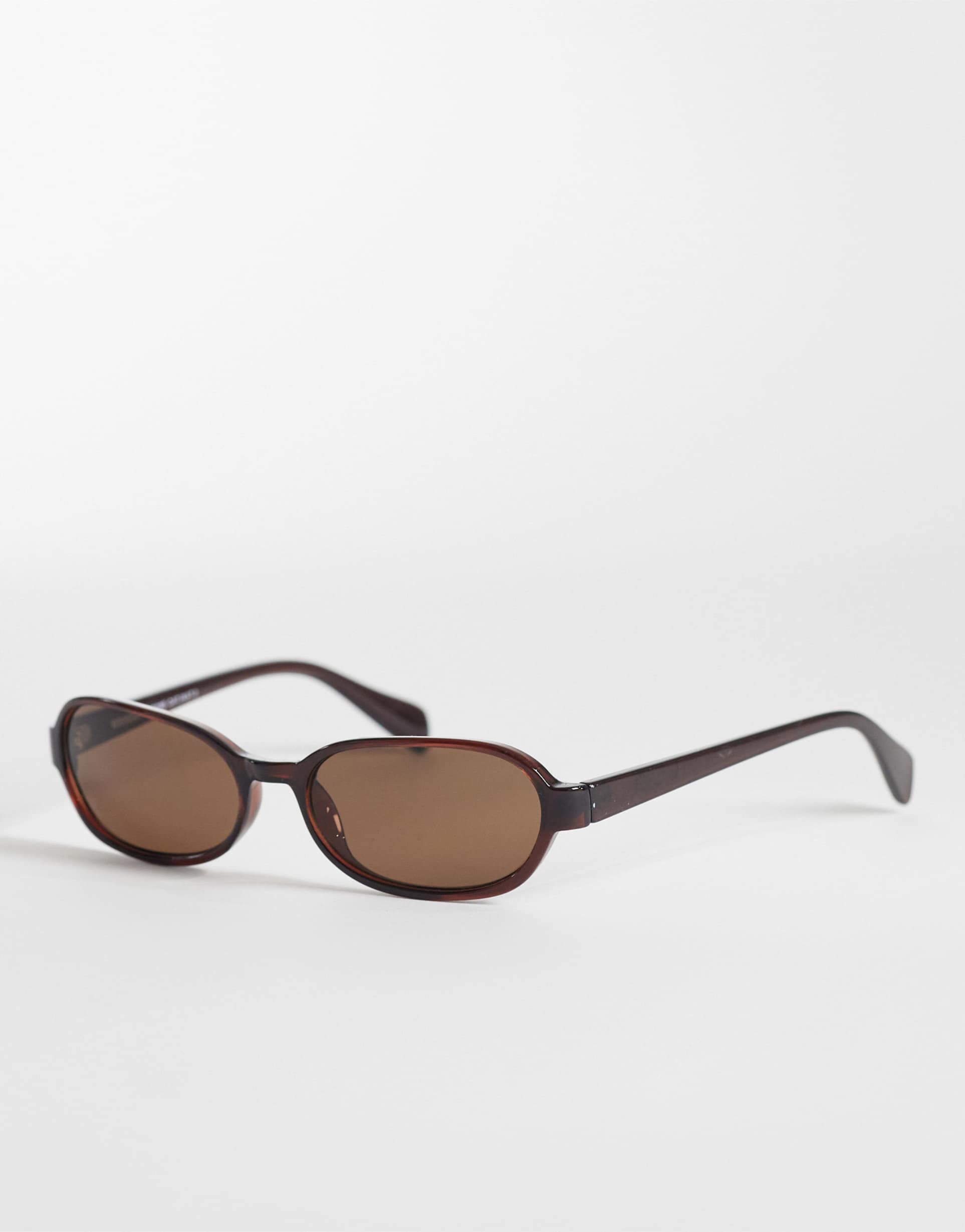 weekday rose oval sunglasses in dark brown
