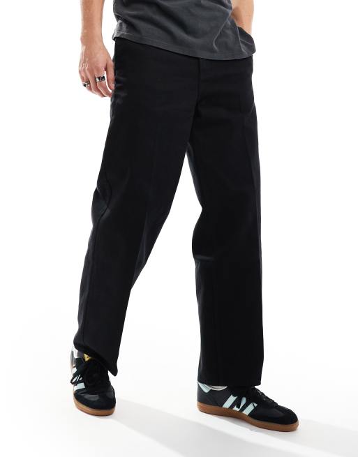 Weekday ross wide trousers in black