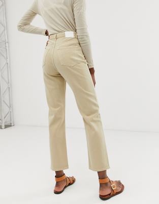 sand straight leg jeans
