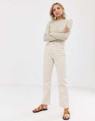 weekday row ecru jeans