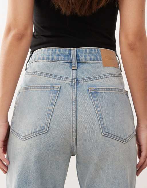 Weekday - Rowe - Blå jeans med lige ben og ekstra høj talje i slidt vintage-vask, 4 af 5
