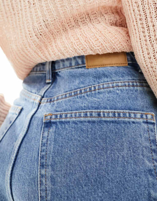 Weekday - Rowe - Denim mom short met hoge taille in jaren 90 blauw , 2 van 5