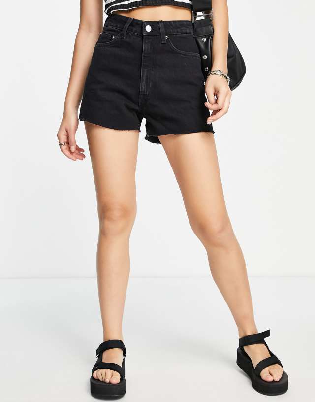 Weekday - rowe denim shorts in echo black