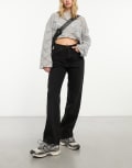[Weekday] Weekday Rowe extra high waist regular fit straight leg jeans in echo black W23 L32 Echo black
