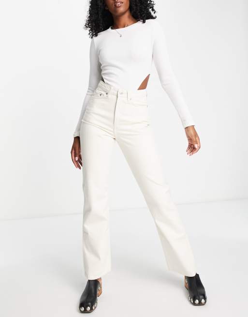 White straight jeans store womens