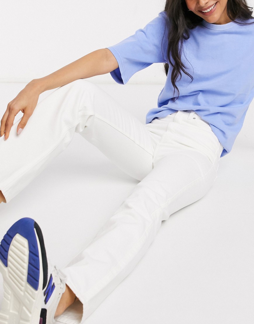 Weekday Rowe extra high waist straight leg jeans in white - WHITE