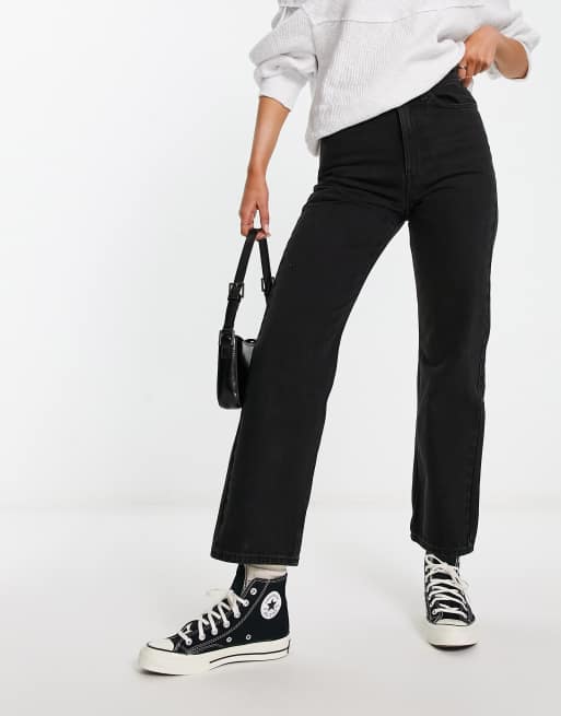Weekday - Rowe - Jean droit à taille ultra haute - Noir 