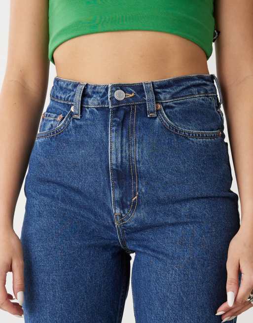 Weekday - Rowe - Jeans dritti regular fit blu nobel a vita super alta , 5 di 5