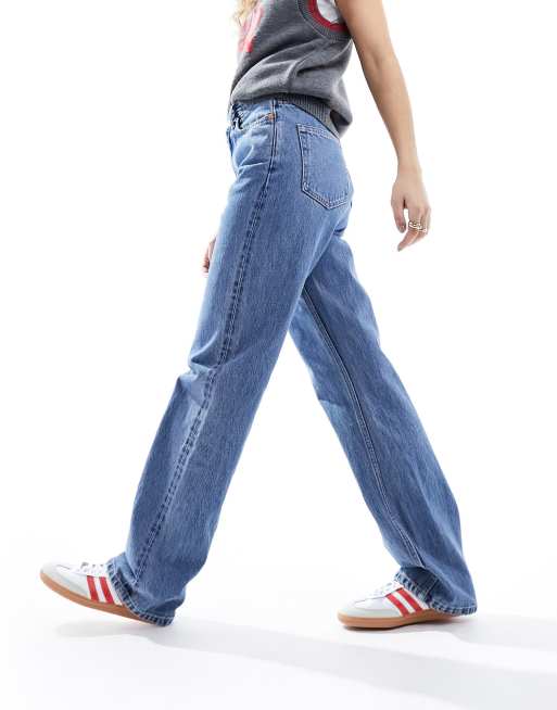 Weekday – Rowe – Jeans in 90er-Jahre-Blau mit extra hoher Taille, geradem Schnitt und regulärer Passform, 5 von 5