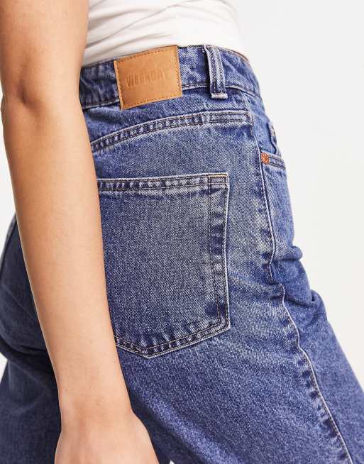 Weekday – Rowe – Niebieskie jeansy z prostymi nogawkami i bardzo wysokim stanem, 3 z 5