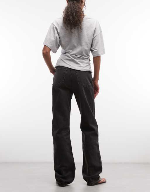 Weekday - Rowe - Regular-fit jeans met extra hoge taille en rechte pijpen in echo zwart, 3 van 5