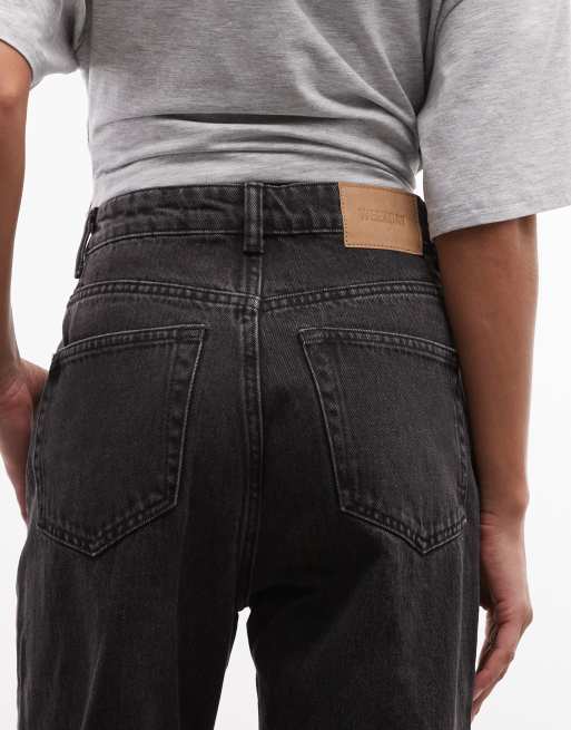 Weekday - Rowe - Regular-fit jeans met extra hoge taille en rechte pijpen in echo zwart, 4 van 5