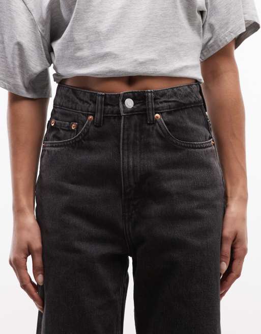 Weekday - Rowe - Regular-fit jeans met extra hoge taille en rechte pijpen in echo zwart, 5 van 5