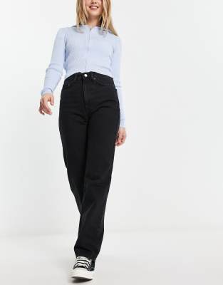 Weekday Ample Low Rise Baggy Jeans In Black In Black