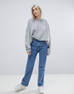 high straight leg jeans