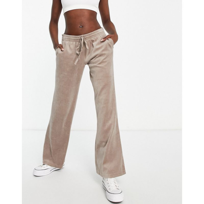 Coordinati Donna Weekday - Roxa - Pantaloni in velour in cotone organico color grigio talpa in coordinato