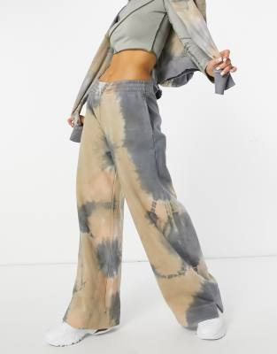 tie dye wide leg sweatpants