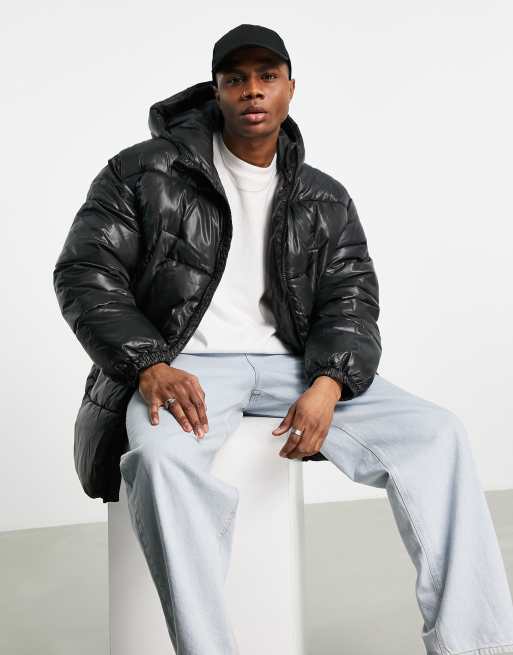 Weekday - Ruben - Sort oversized dynejakke, 2 af 4
