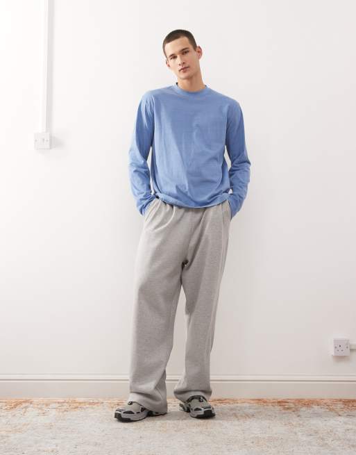 Weekday - Ruimvallend lounge-T-shirt met lange mouwen in blauw, 2 van 4
